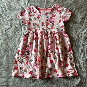 The World Of Strawberry Shortcake Dress Toddler Girls Size 3T Pink Short Sleeve